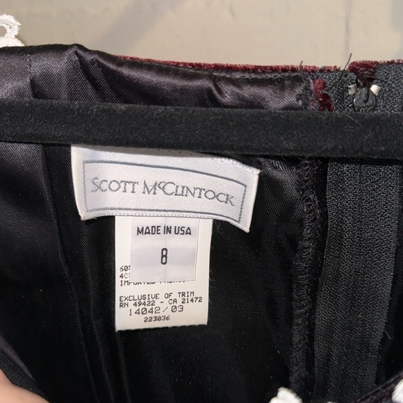 Scott McClintock dress velvet lace vintage sz 8 off the shoulder lined - Picture 2 of 8